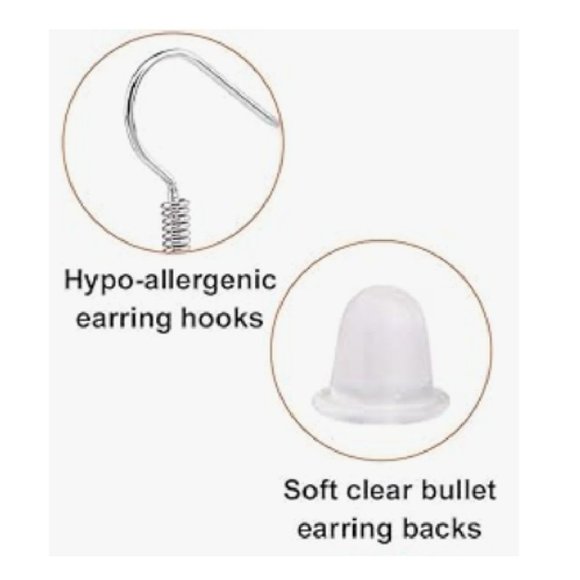 Teardrop Faux Leather Earrings in Gray Silver w/Metallic Sheen Textured New - Picture 5 of 5